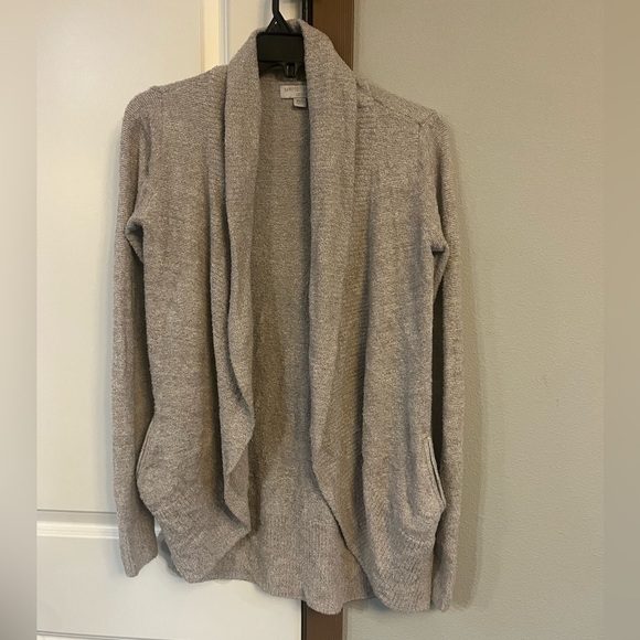 Barefoot Dreams Sweaters - Barefoot Dreams Cozy Chic Lite Circle Cardigan Pewter/Pearl Size XS/S